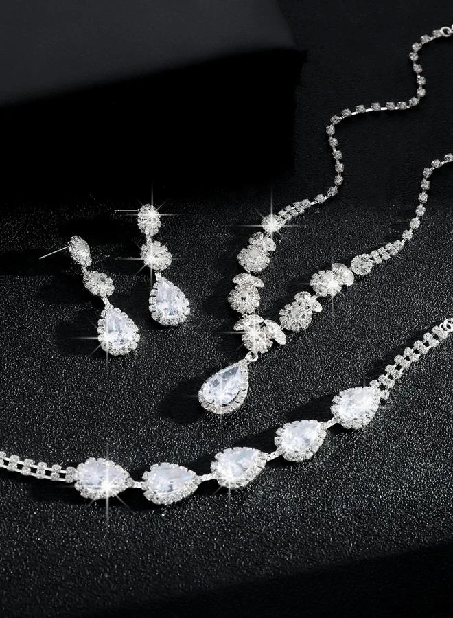 Take Two  3-Piece Embellished Necklace, Bracelet And Earrings Jewelry Set for Women | Best Price UAE